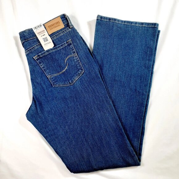 Levi Strauss Signature Jeans Women's 6M W28 L33 Mid-Rise Bootcut Medium Wash - Picture 1 of 16